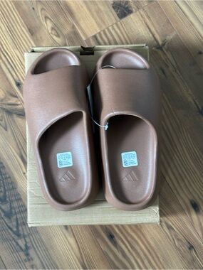 adidas Slide Sandals in Warm Brown